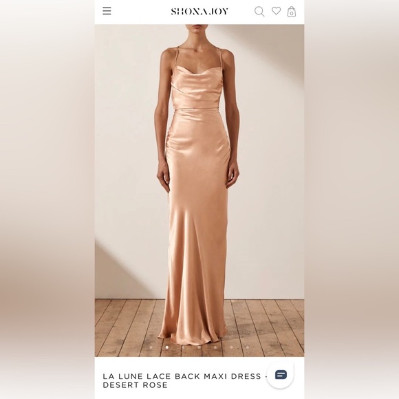 Shona Joy La Lune Lace Back Maxi Dress - Rose Gold - Picture 2 of 7